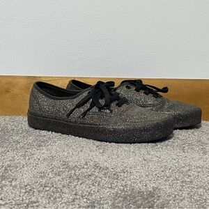 Vans Authentic Black Low Top‎ All Over Rainbow Glitter Skate Sneakers 5/6.5